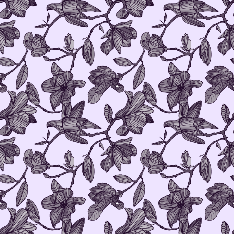Vinyl tapijt bloemen en planten cute magnolia ontwerp - TenStickers