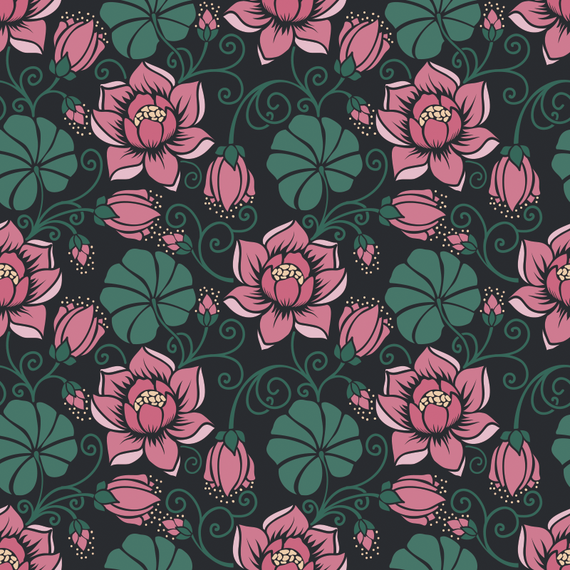 Vinyl tapijt bloemen en planten klimmende bloemen - TenStickers