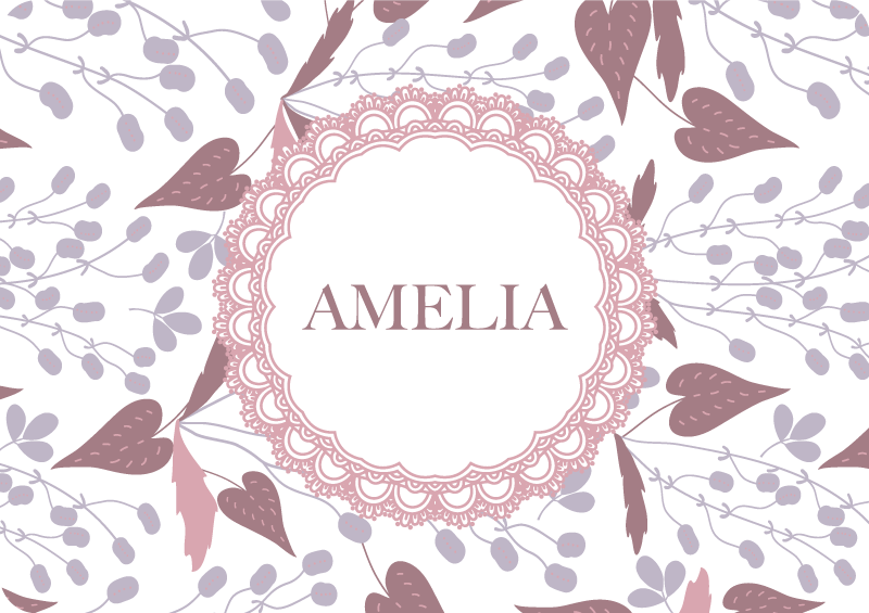 Vinyl tapijt bloemen en planten pastel vintage patroon - TenStickers