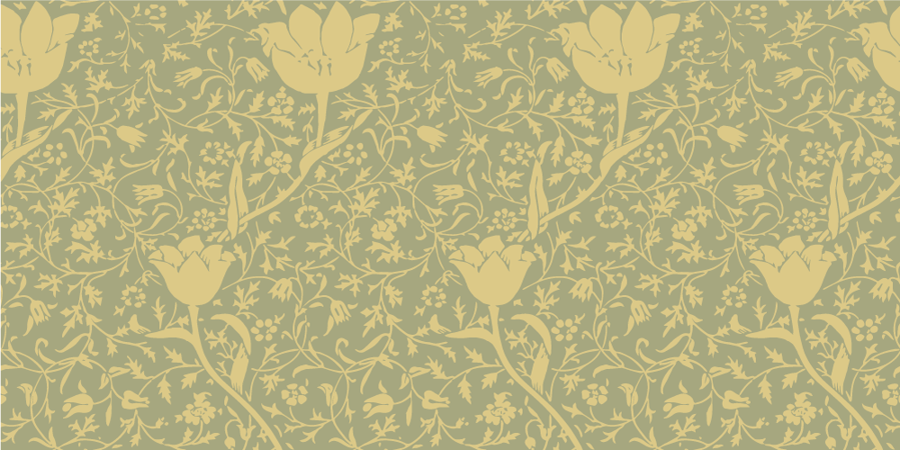 Vinyl tapijt bloemen en planten goud en groen stijl - TenStickers