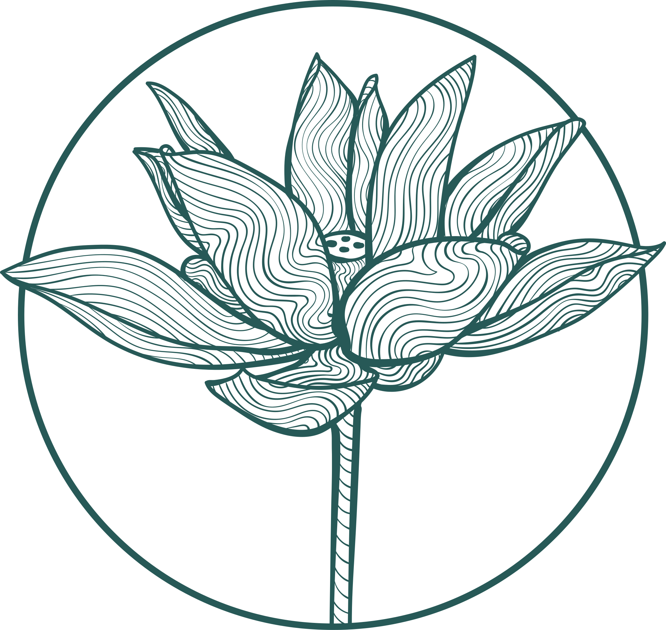 Vinyl tapijt bloemen en planten lotusbloem illustratie - TenStickers