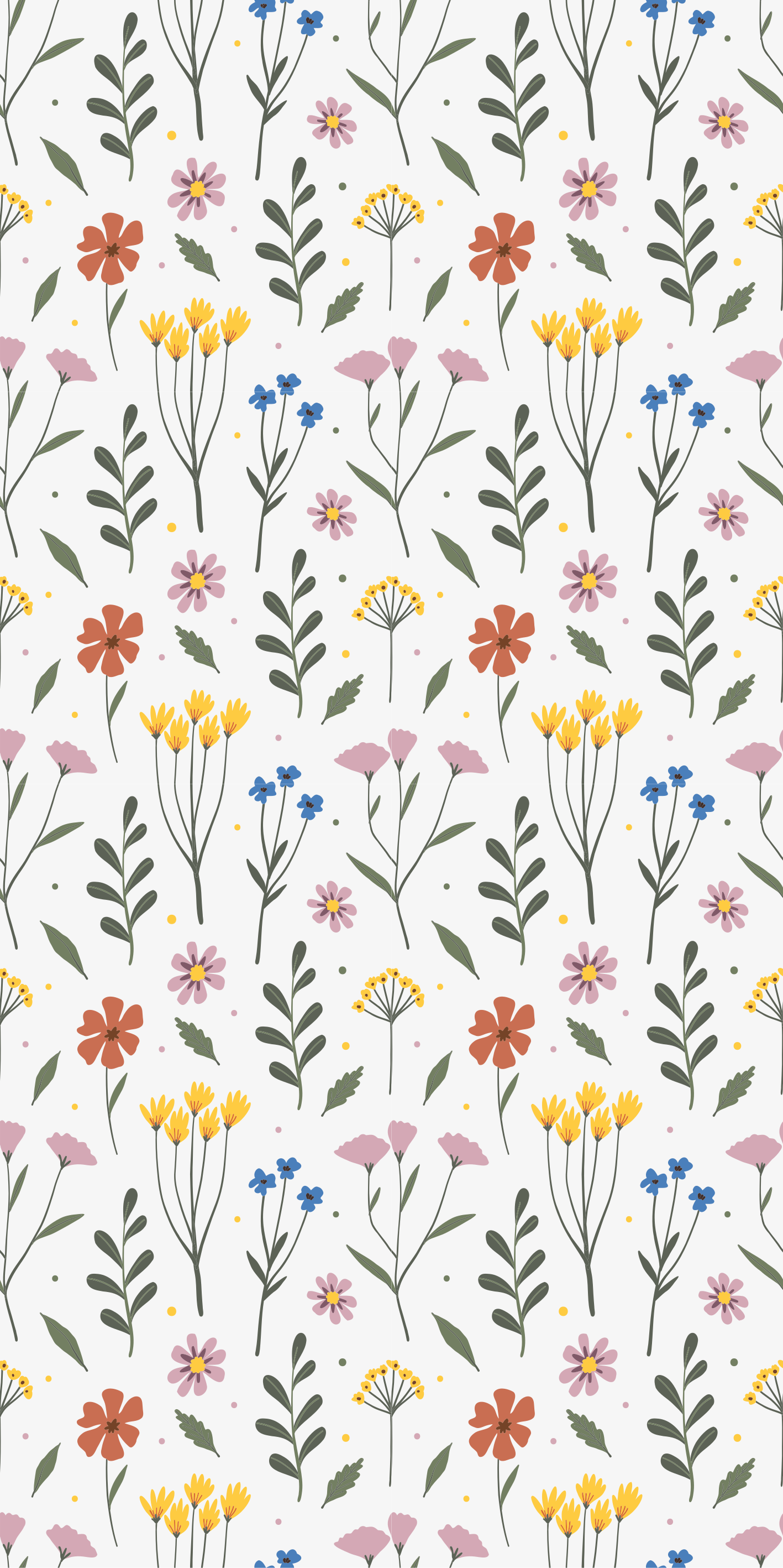Vinyl tapijt bloemen en planten multicolor bloemenpatroon - TenStickers