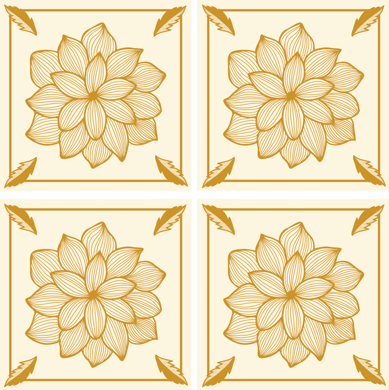 Vinyl tapijt keuken floral bandada paisley tegel - TenStickers