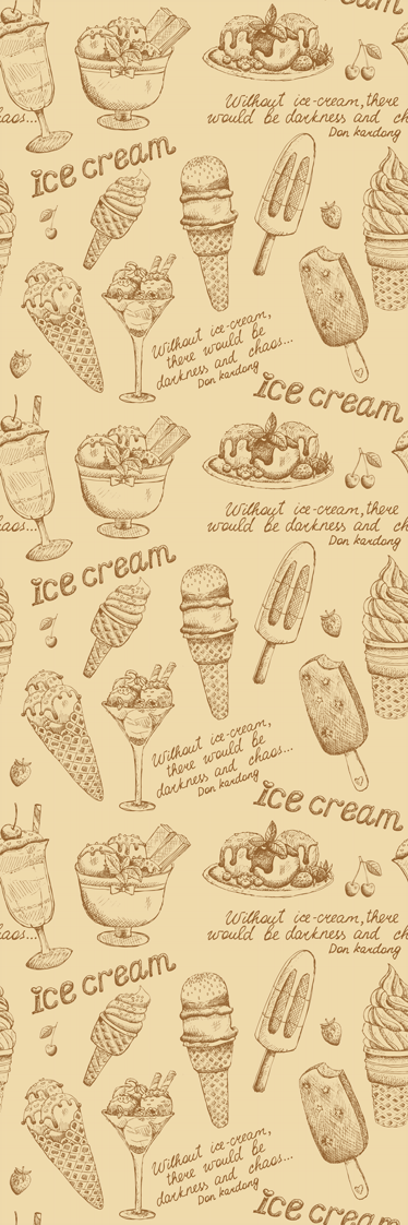 Vinyl tapijt keuken vintage ijscoupes - TenStickers