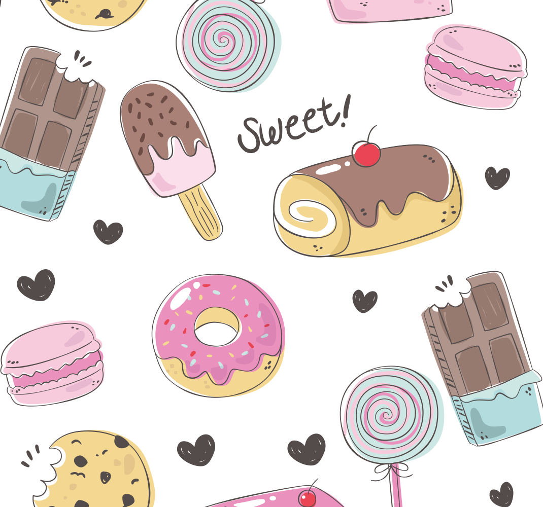 Vinyl tapijt keuken heerlijke desserts - TenStickers
