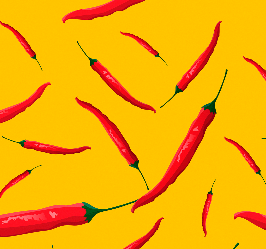 Vinyl tapijt keuken rode en gele paprika's - TenStickers