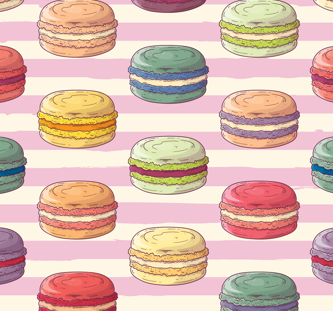 Vinyl tapijt keuken retro macarons - TenStickers