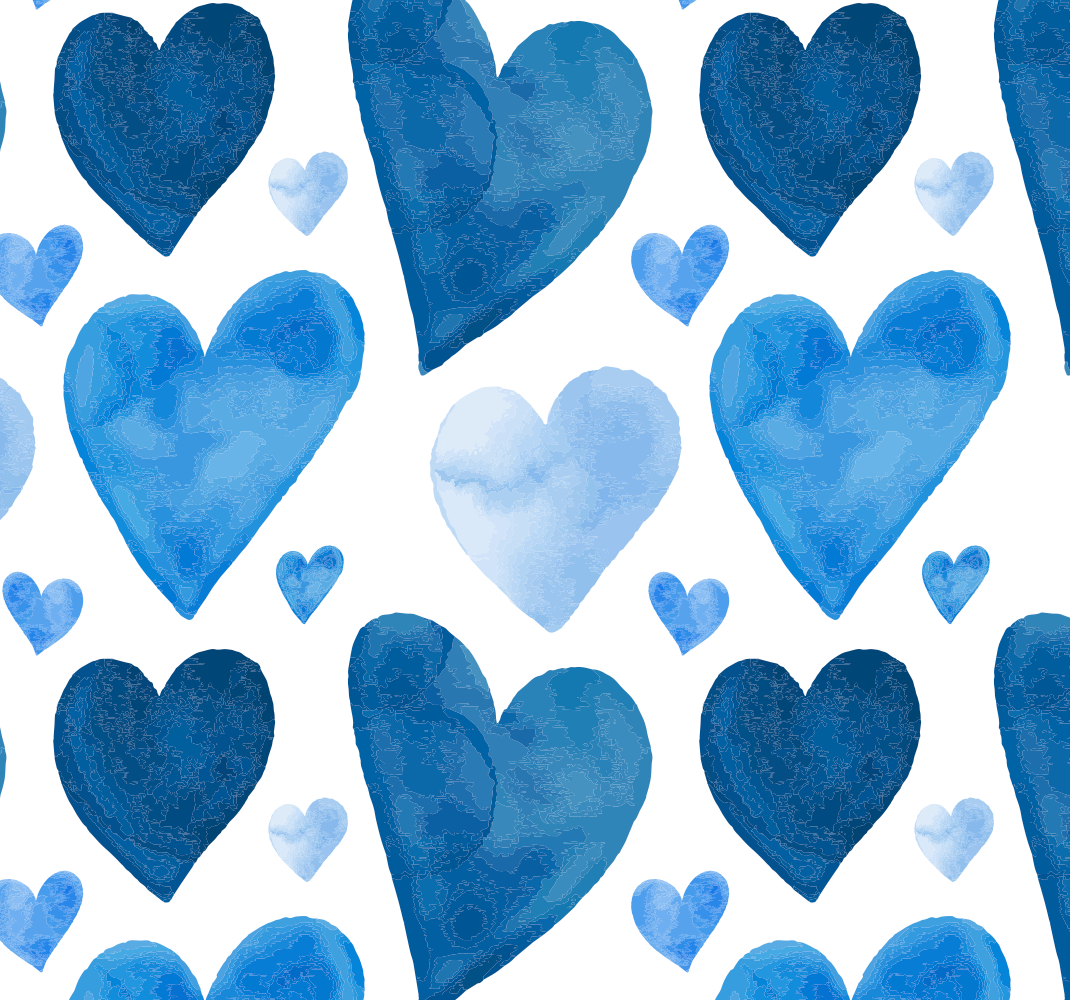 Vinyl tapijt keuken blauwe zoete harten - TenStickers