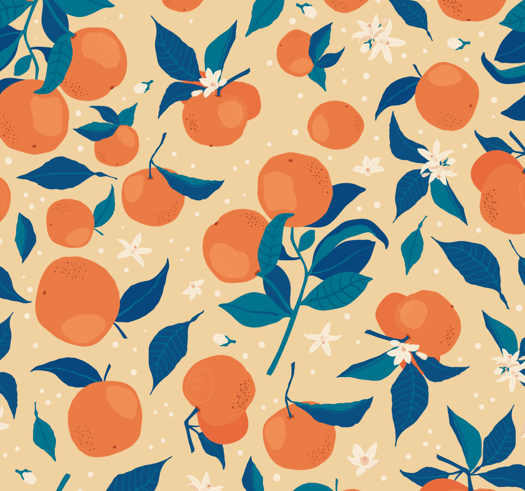 Vinyl tapijt keuken sinaasappel fruitpatroon - TenStickers