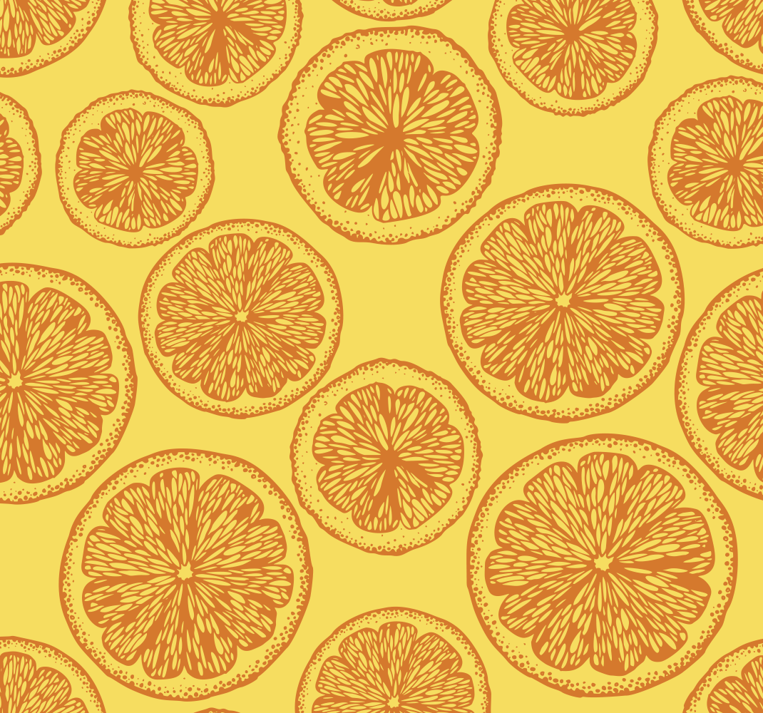 Vinyl tapijt keuken oranje handgetekend patroon - TenStickers