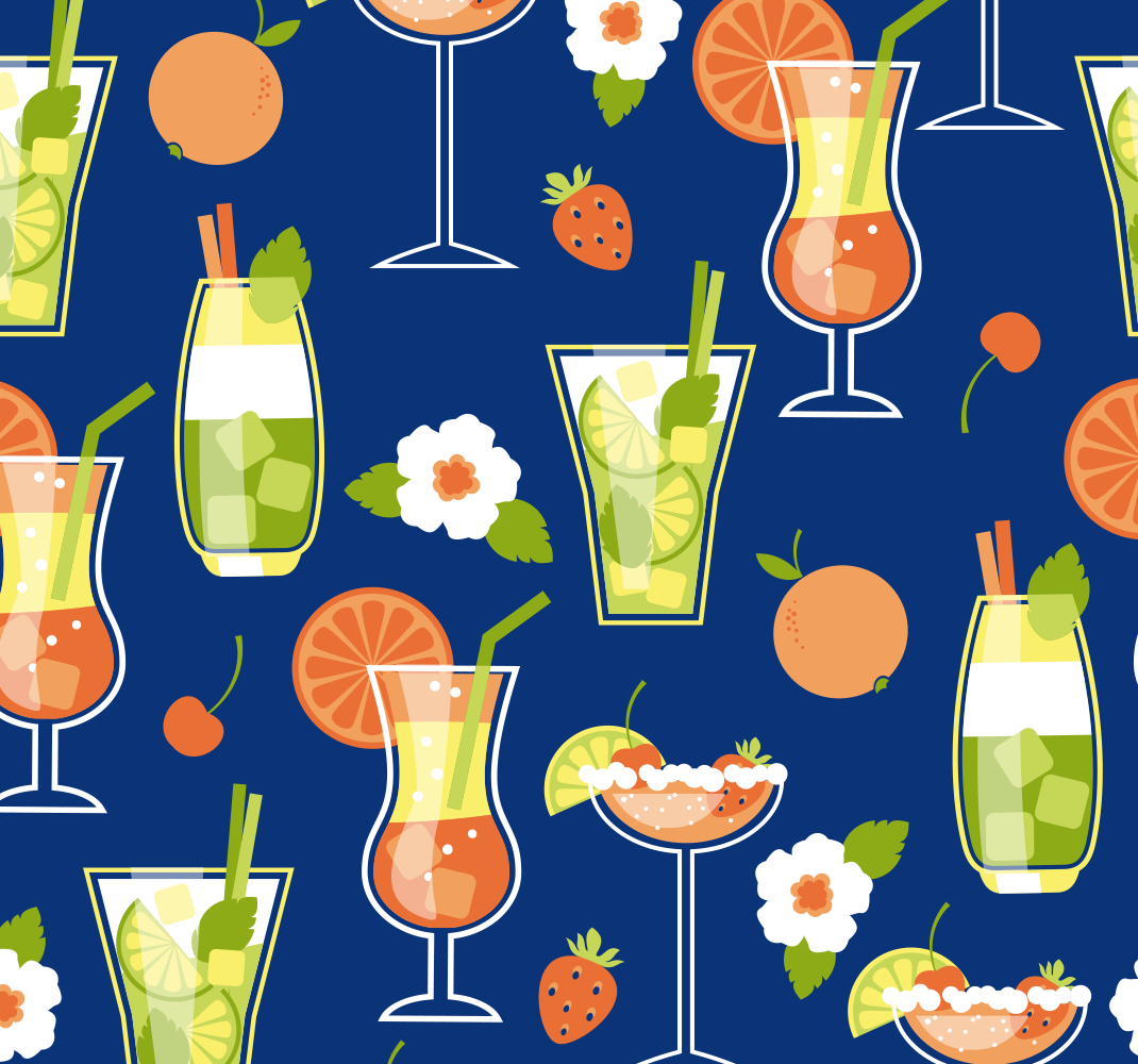 Vinyl tapijt keuken vintage cocktails - TenStickers