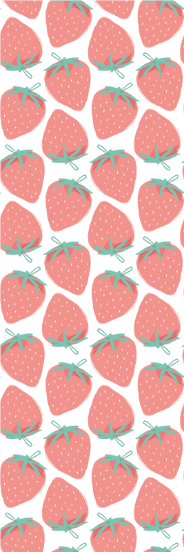 Vinyl tapijt keuken naadloos aardbeienpatroon pastel - TenStickers