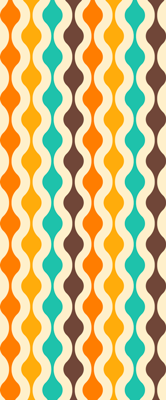 Vinyl tapijt keuken geometrisch retro midden 70s - TenStickers
