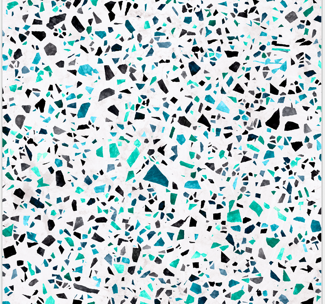 Vinyl tapijt keuken blauwe marmer tegels - TenStickers