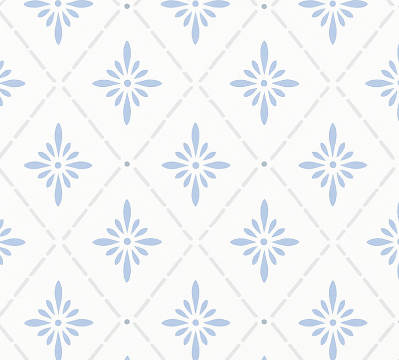 Vinyl tapijt keuken blauwe ruittegels - TenStickers