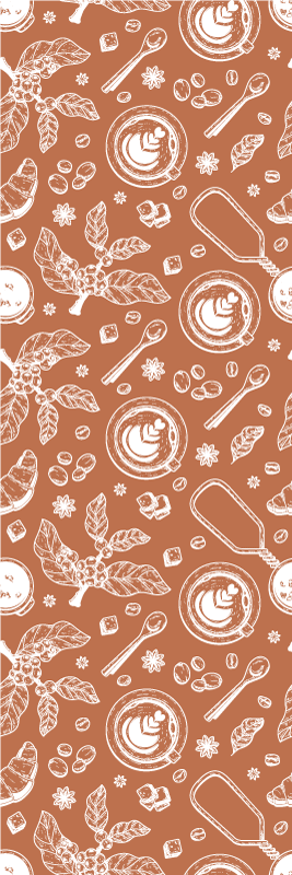 Vinyl tapijt keuken koffie naadloos patroon - TenStickers