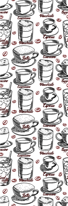 Vinyl tapijt keuken met koffiepatroon - TenStickers