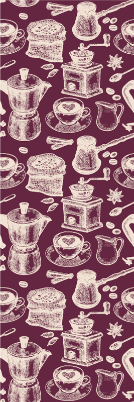 Vinyl tapijt keuken koffiepatroon ontwerp - TenStickers