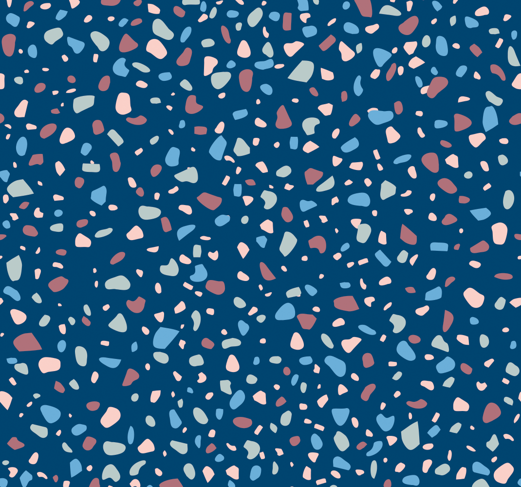 Vinyl tapijt keuken donkerblauw terrazo - TenStickers