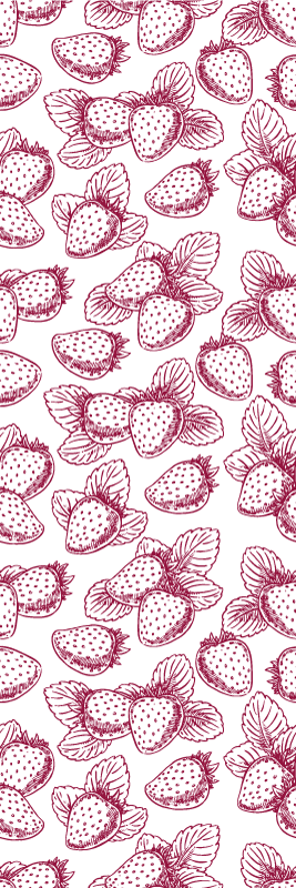 Vinyl tapijt keuken schattig naadloos aardbeienpatroon - TenStickers