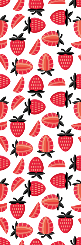 Vinyl tapijt keuken realistische rode aardbeien patroon - TenStickers