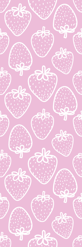 Vinyl tapijt keuken naadloos roze aardbei patroon - TenStickers