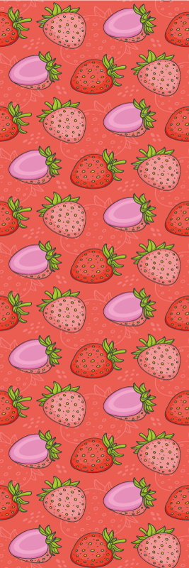 Vinyl tapijt keuken naadloze rode en roze aardbeien - TenStickers