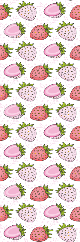 Vinyl tapijt keuken naadloze roze en rode aardbeien - TenStickers
