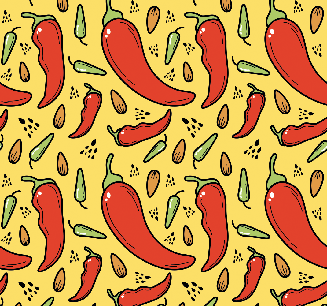 Vinyl tapijt keuken rode en groene chili - TenStickers