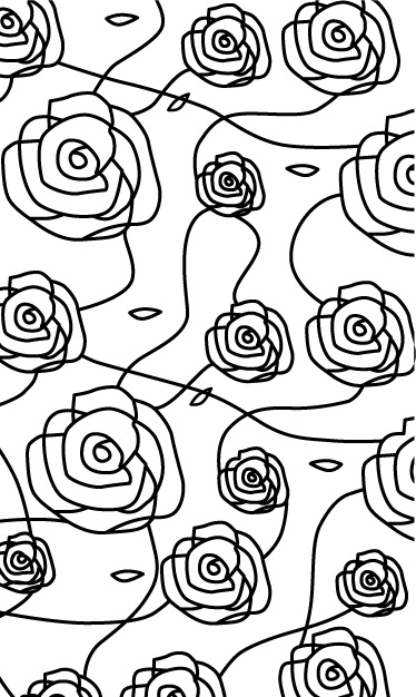 Vinyl tapijt badkamer minimalistische rozen - TenStickers