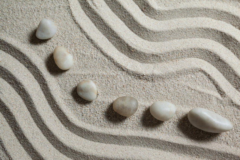 Vinyl tapijt badkamer zen pad zand - TenStickers