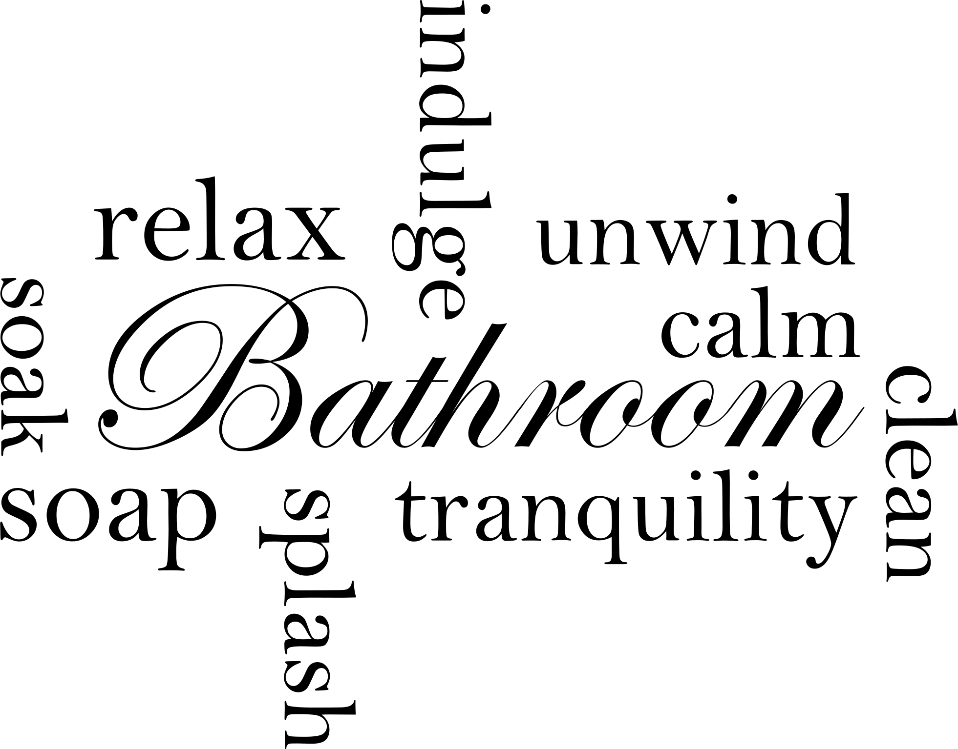 Vinyl tapijt badkamer ontspannende woorden - TenStickers