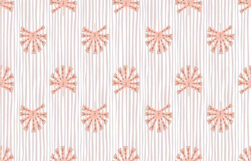 Vinyl tapijt bloemen en planten geometrisch pastelroze bloem - TenStickers
