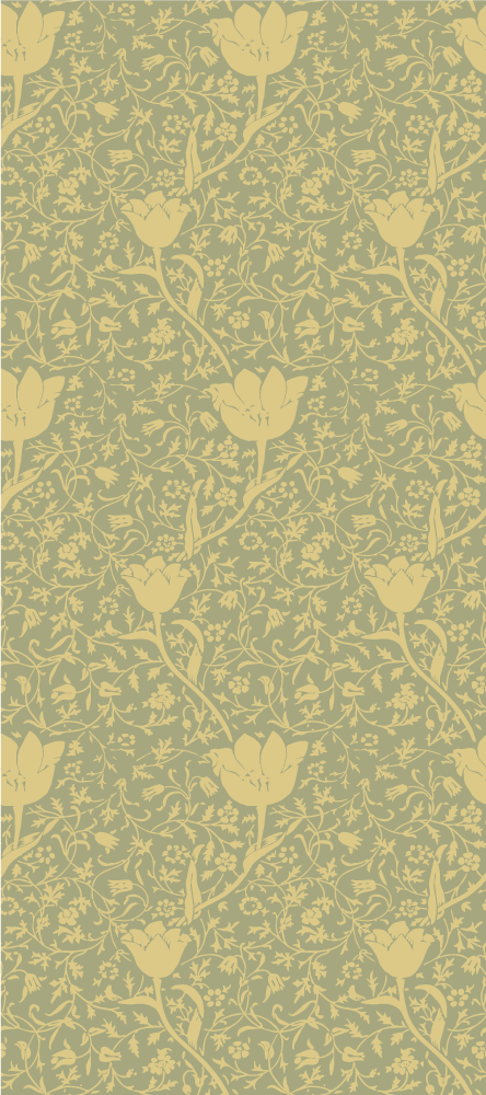 Vinyl tapijt bloemen en planten goudgroen subtiel patroon - TenStickers