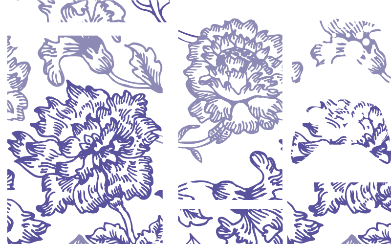 Vinyl tapijt bloemen en planten zacht paarse bloemenpatroon - TenStickers