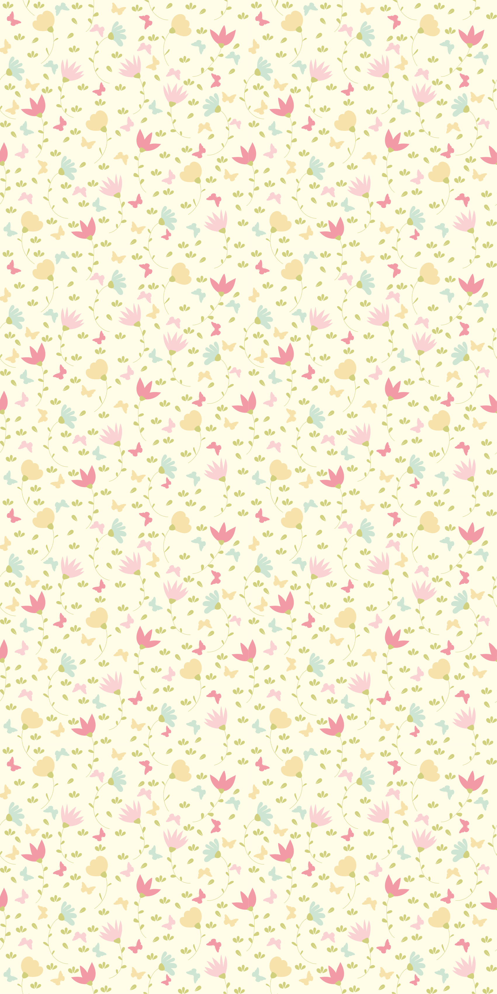 Vinyl tapijt bloemen en planten vlinders en bloemen - TenStickers