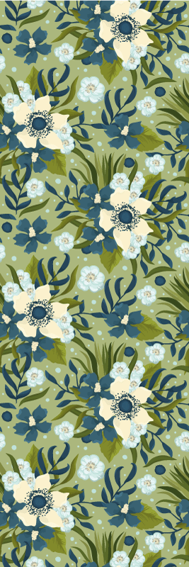 Vinyl tapijt bloemen en planten natuurpatroon - TenStickers