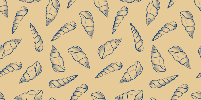Vinyl tapijt bloemen en planten schelpenmotief compositie - TenStickers