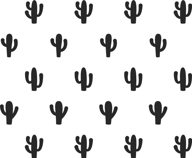Vinyl tapijt bloemen en planten cactuspatroon ontwerp - TenStickers