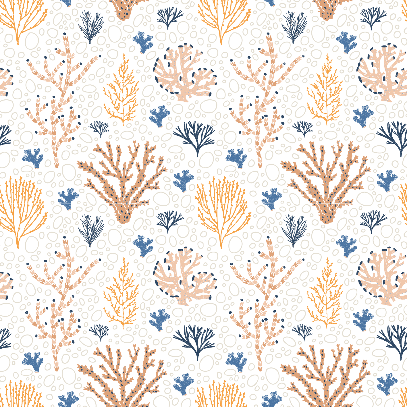 Vinyl tapijt bloemen en planten stijlvol koraalpatroon - TenStickers
