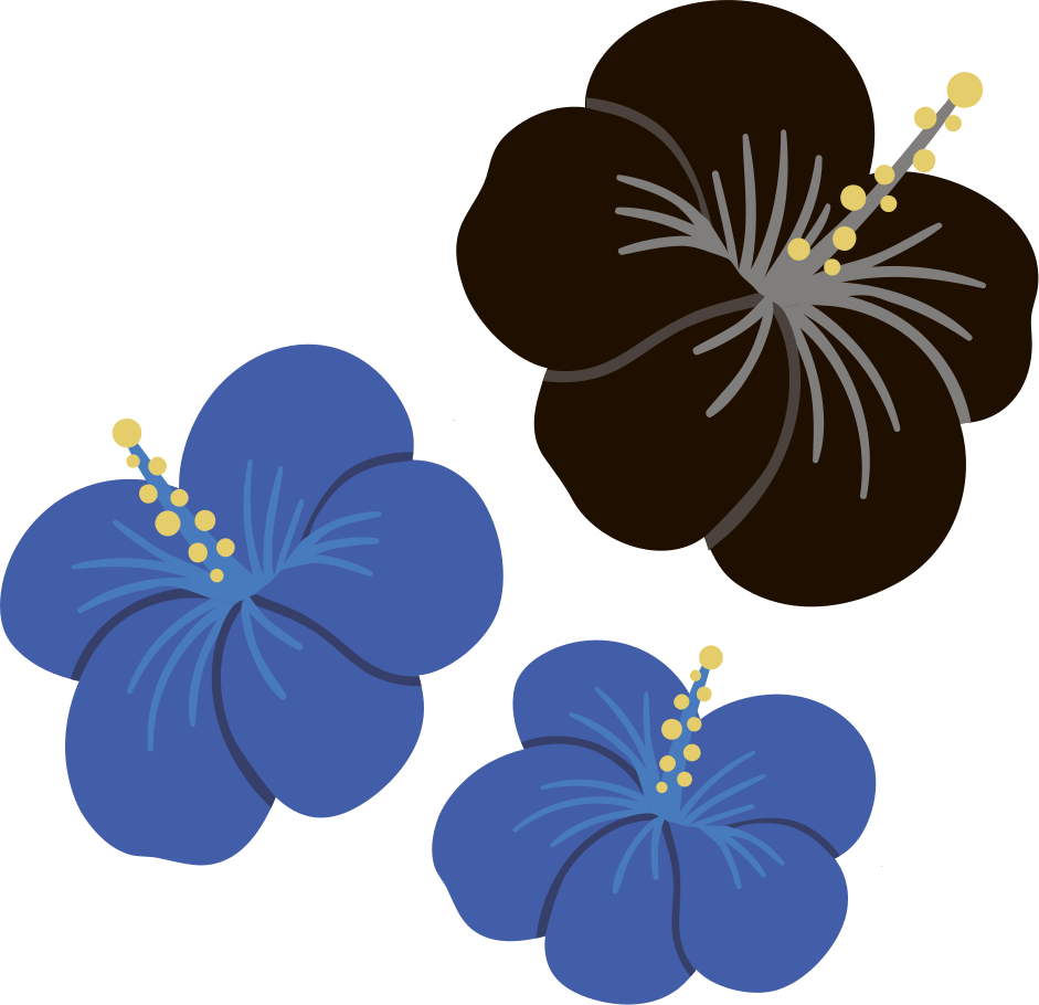 Vinyl tapijt bloemen en planten hibiscus bloesemarrangement - TenStickers