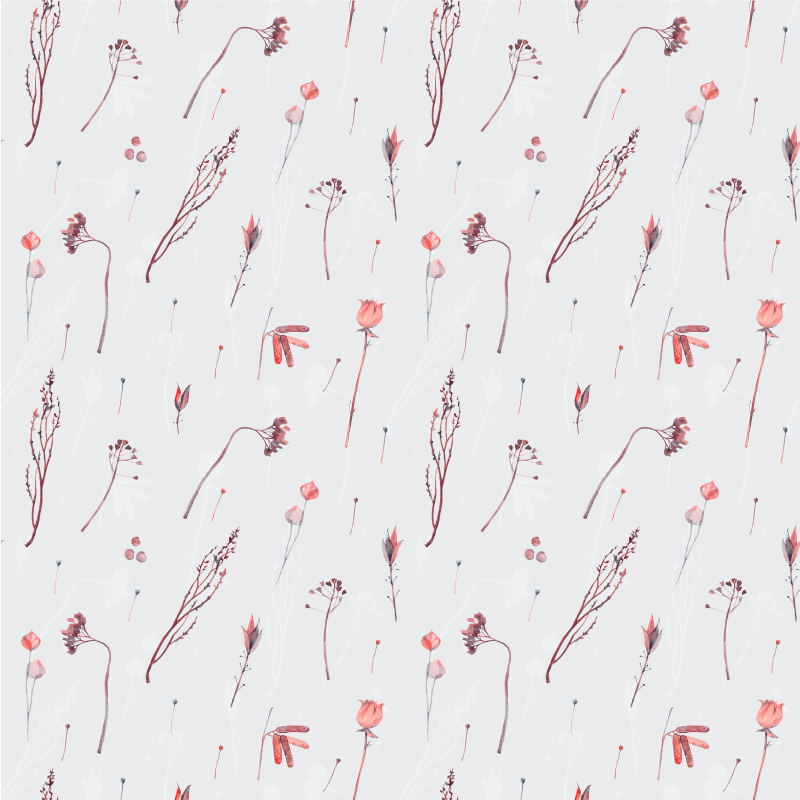 Vinyl tapijt bloemen en planten met verfijnd bloemmotief - TenStickers