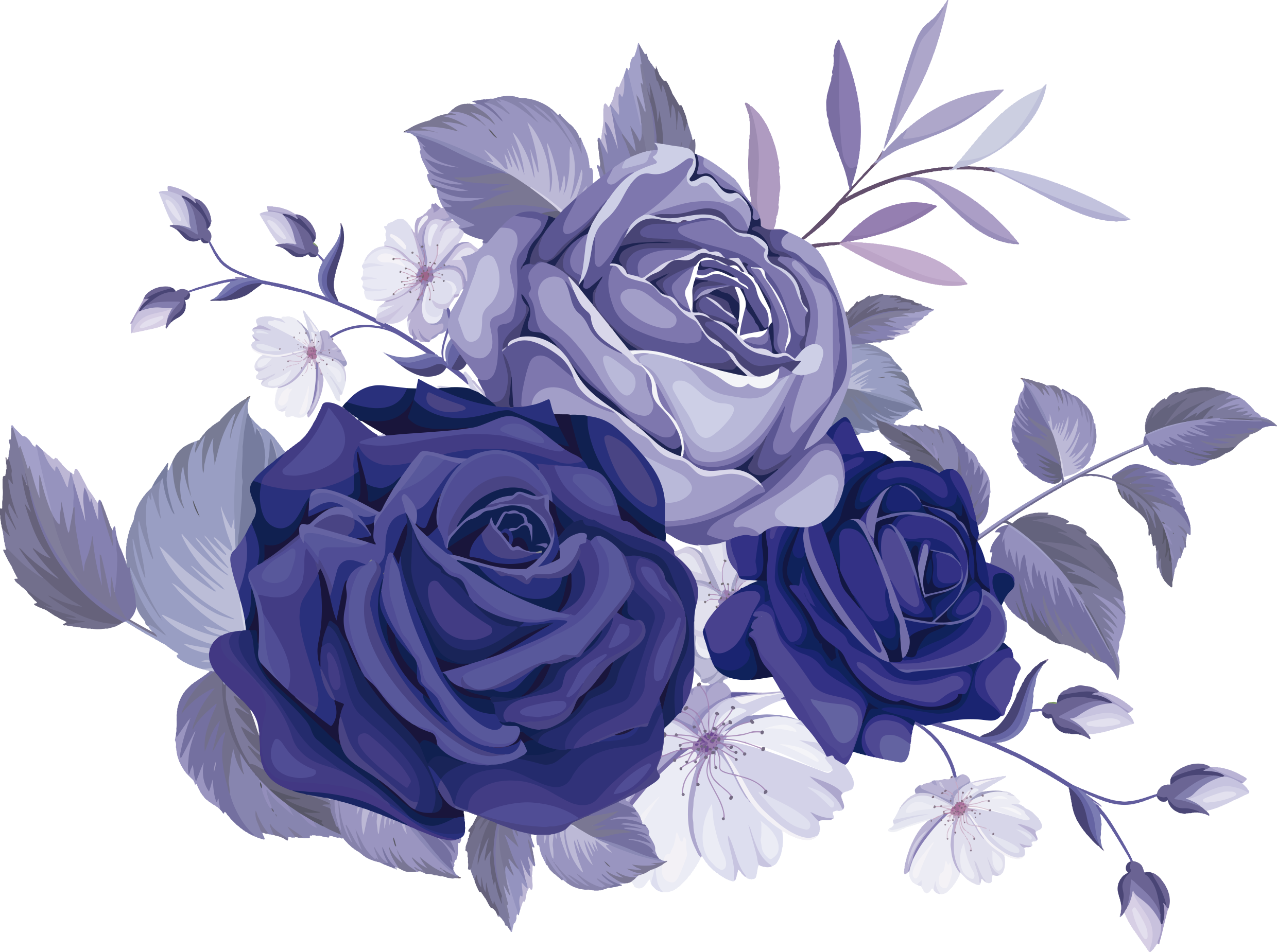 Vinyl tapijt bloemen en planten elegante paarse rozen - TenStickers