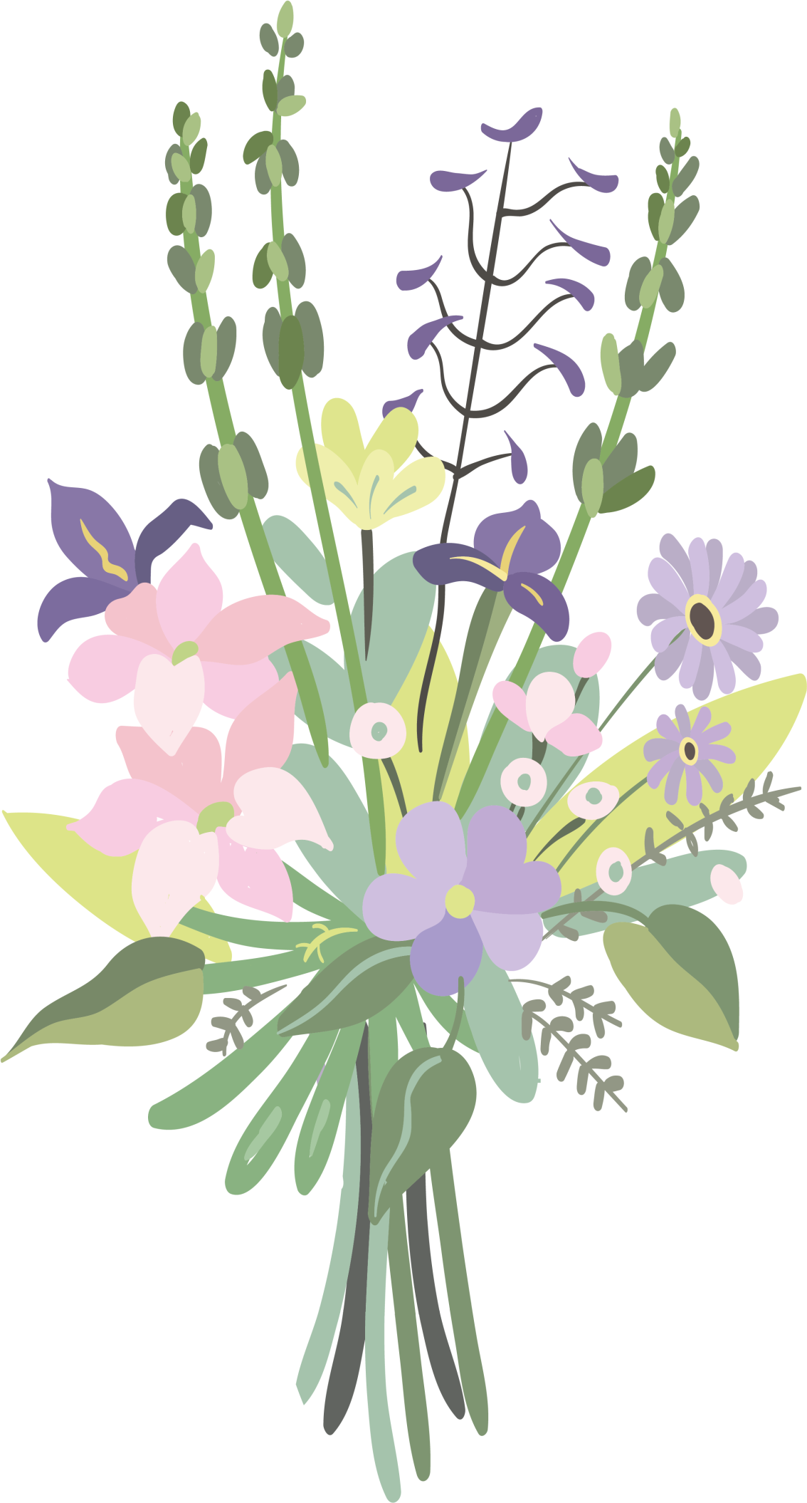 Vinyl tapijt bloemen en planten kleurrijk bloemenboeket - TenStickers