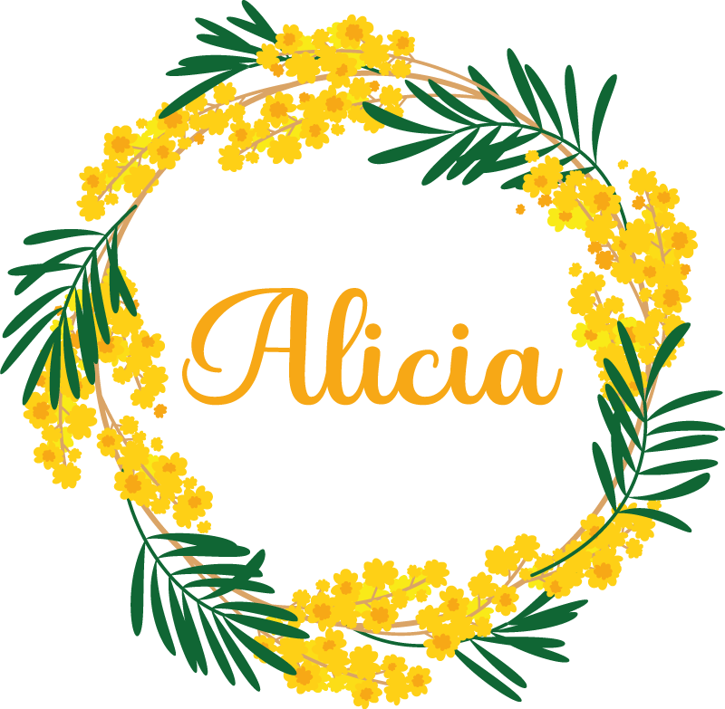 Vinyl tapijt tiener mimosa ronde sticker - TenStickers