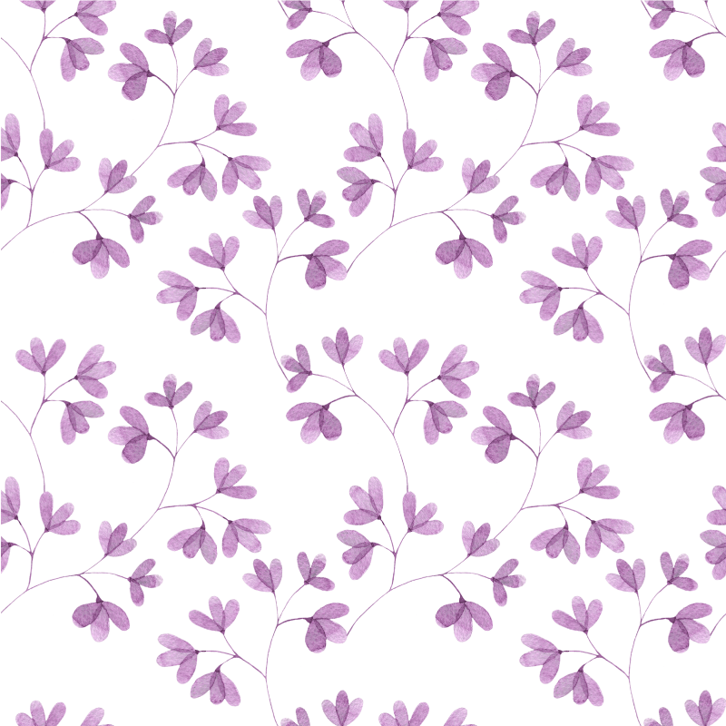 Vinyl tapijt slaapkamer paarse bloemenprint - TenStickers