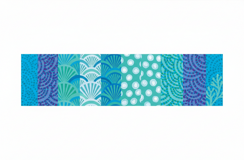 Vinyl tapijt woonkamer turquoise oceaan patroon - TenStickers