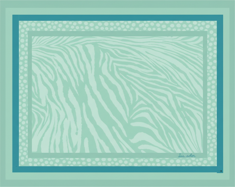 Vinyl tapijt woonkamer mint zebra streep patroon - TenStickers