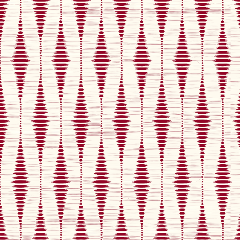 Vinyl tapijt geometrisch rode rabaul ikat - TenStickers