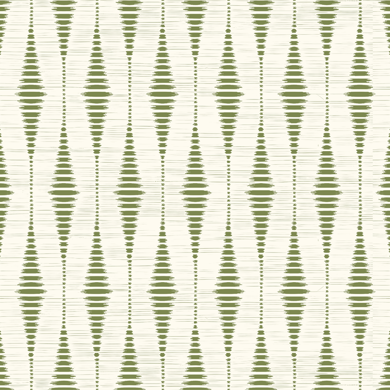 Vinyl tapijt geometrisch mosgroen rabaul ikat - TenStickers